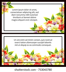 Invitation with floral background