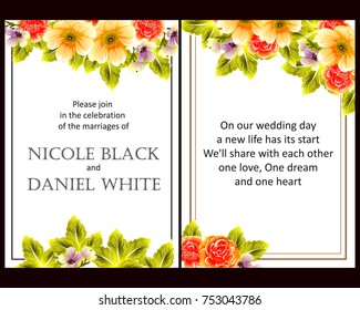 Invitation with floral background