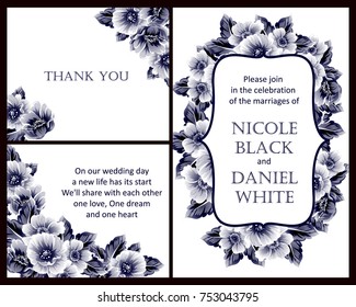 Invitation with floral background