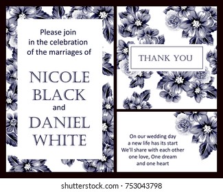 Invitation with floral background