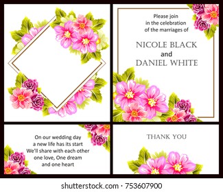 Invitation with floral background
