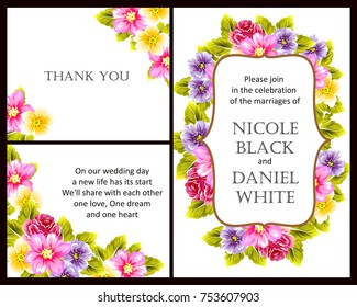 Invitation with floral background