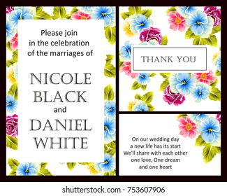 Invitation with floral background