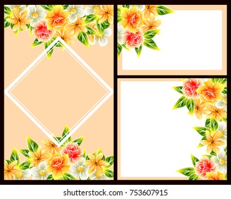 Invitation with floral background