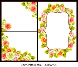 Invitation with floral background