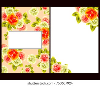 Invitation with floral background
