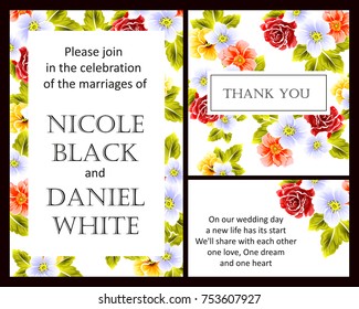 Invitation with floral background