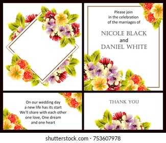 Invitation with floral background