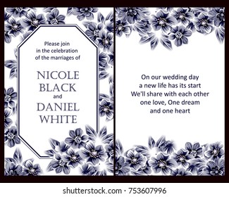 Invitation with floral background