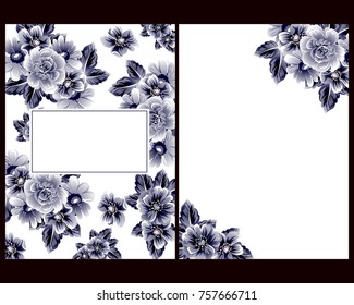 Invitation with floral background