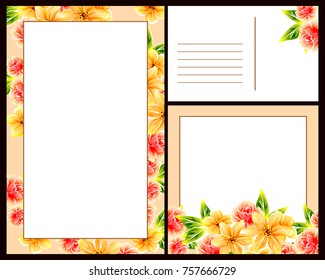 Invitation with floral background
