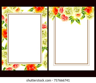 Invitation with floral background