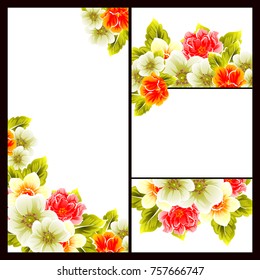 Invitation with floral background
