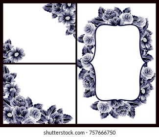 Invitation with floral background