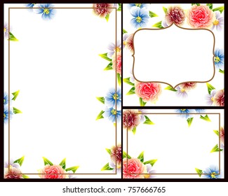 Invitation with floral background