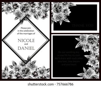 Invitation with floral background
