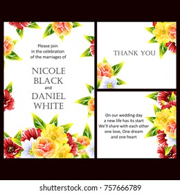 Invitation with floral background