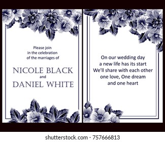 Invitation with floral background