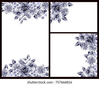 Invitation with floral background
