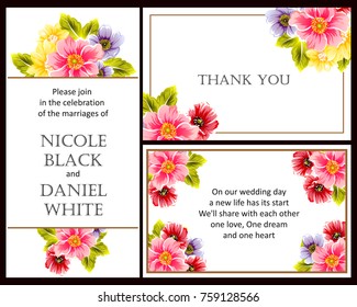 Invitation with floral background