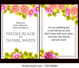 Invitation with floral background