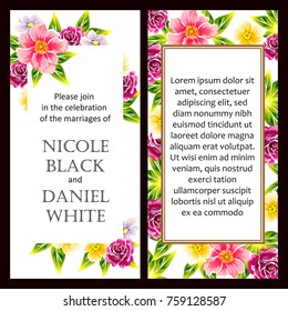 Invitation with floral background