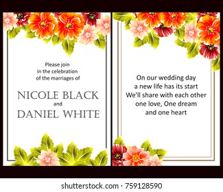Invitation with floral background