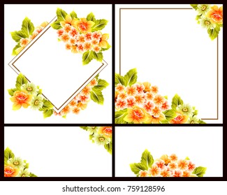 Invitation with floral background