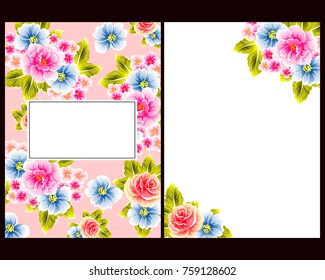 Invitation with floral background