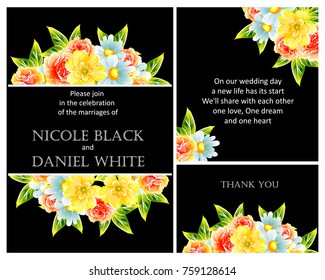 Invitation with floral background