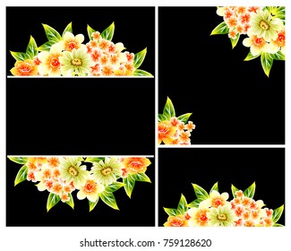 Invitation with floral background