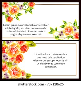 Invitation with floral background