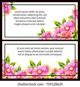 Invitation with floral background
