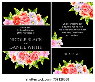 Invitation with floral background
