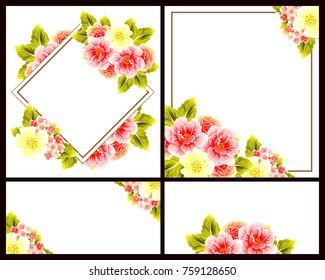 Invitation with floral background