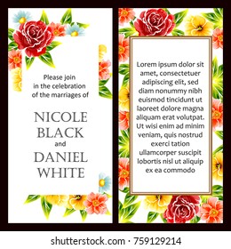 Invitation with floral background