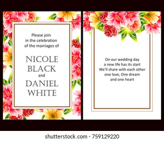 Invitation with floral background