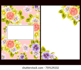 Invitation with floral background