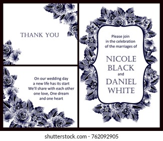 Invitation with floral background