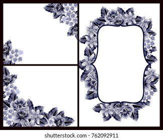 Invitation with floral background