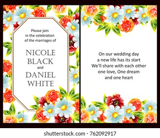 Invitation with floral background