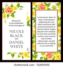 Invitation with floral background