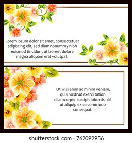 Invitation with floral background