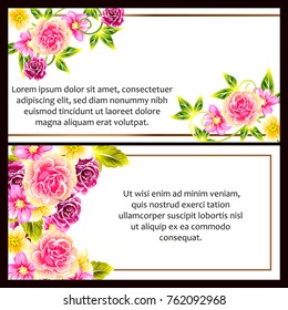 Invitation with floral background