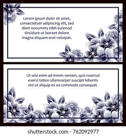 Invitation with floral background