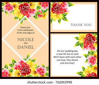 Invitation with floral background