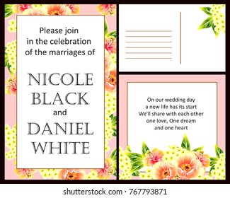 Invitation with floral background