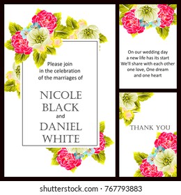 Invitation with floral background
