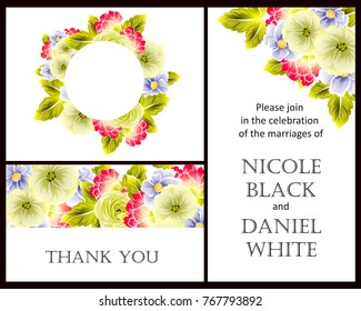 Invitation with floral background