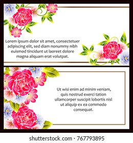 Invitation with floral background